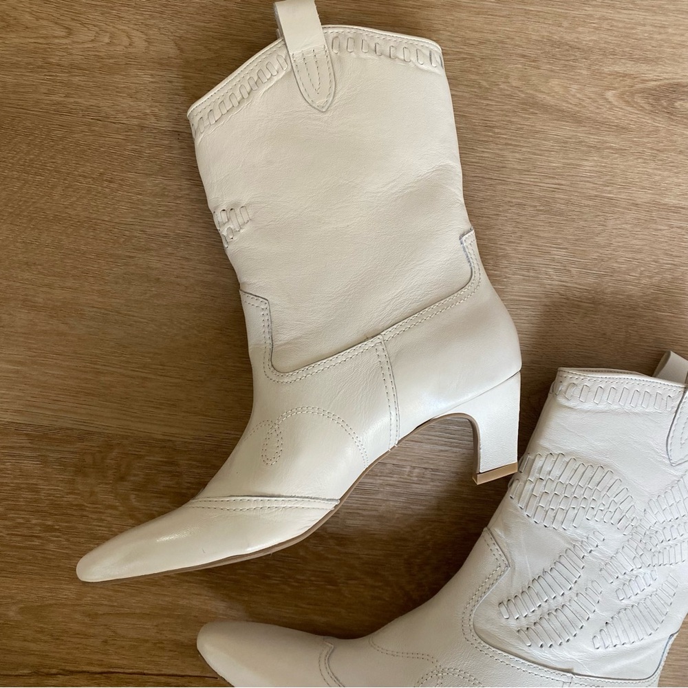 NEW Dolce Vita Tavla Boots Off White Leather - Picture 3 of 9